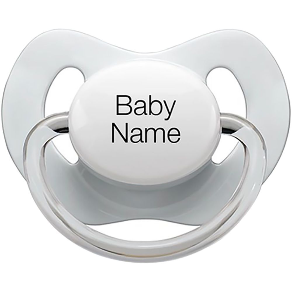 LittleMICO - Personalised Pacifiers 5M+ 3pcs - White/Grey