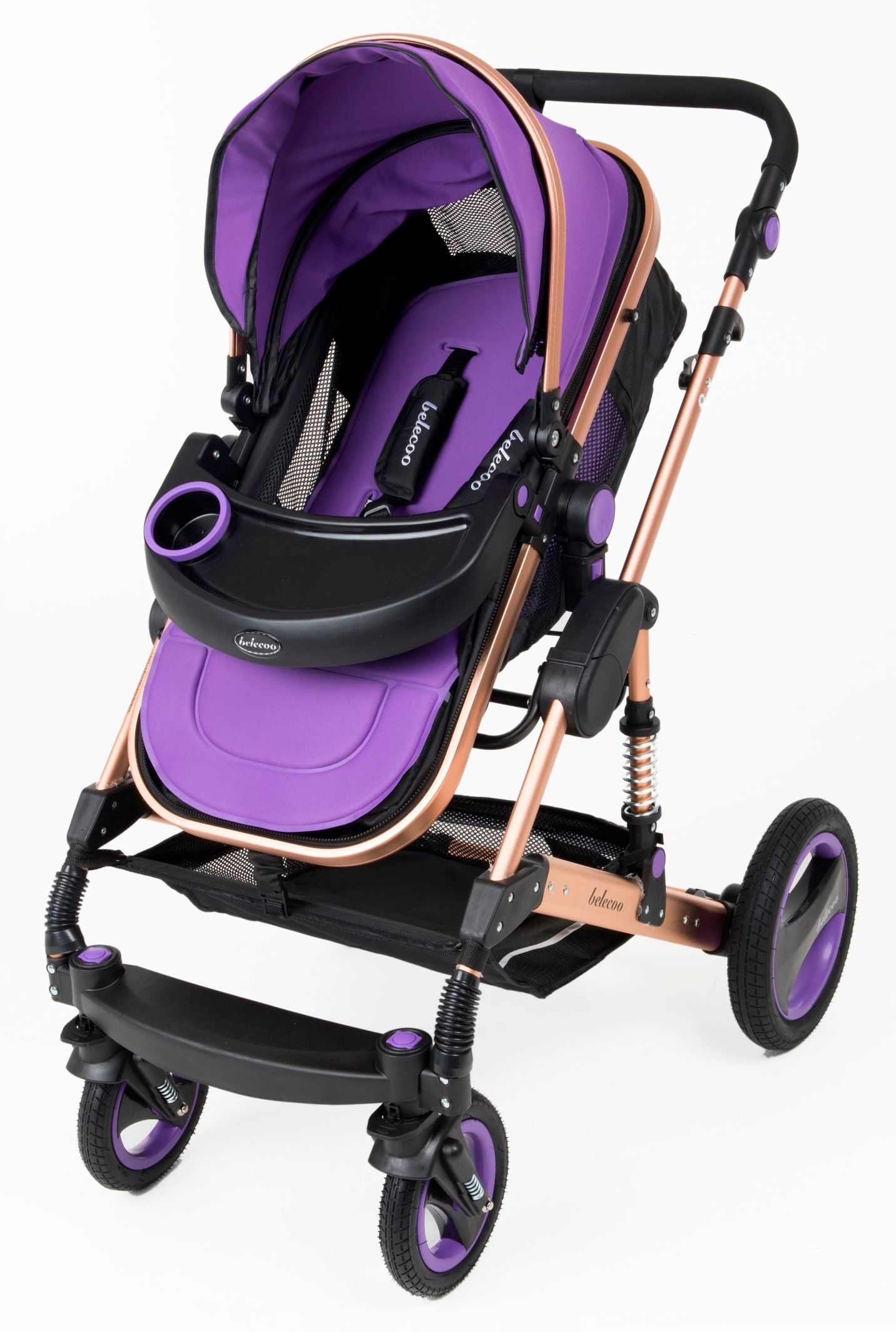 Belecoo 6 Purple - Classic 3 in 1 Pram