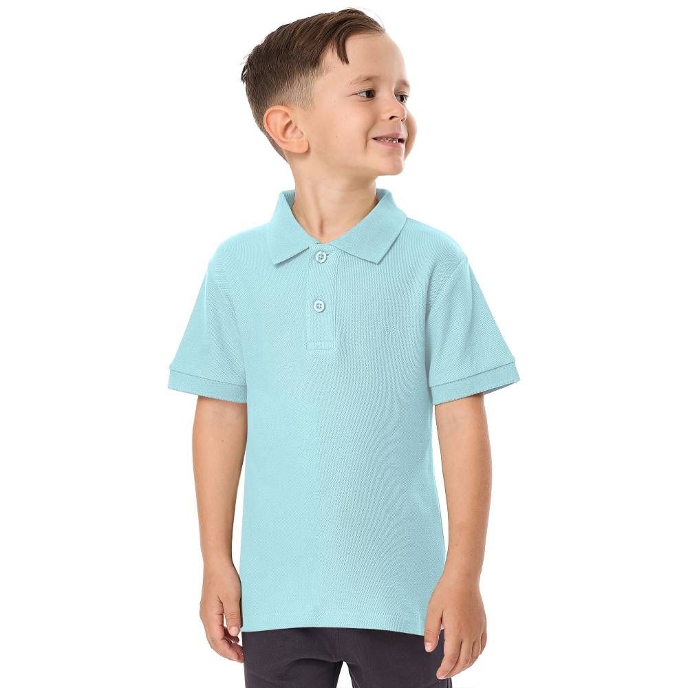 Victor And Jane - Boy's Short Sleeves Polo T-Shirt - Light Blue