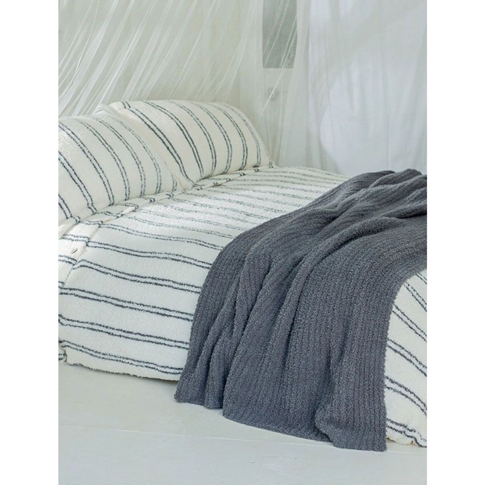 Barefoot Dreams - CC Ribbed Bed Blanket Full/Queen Graphite