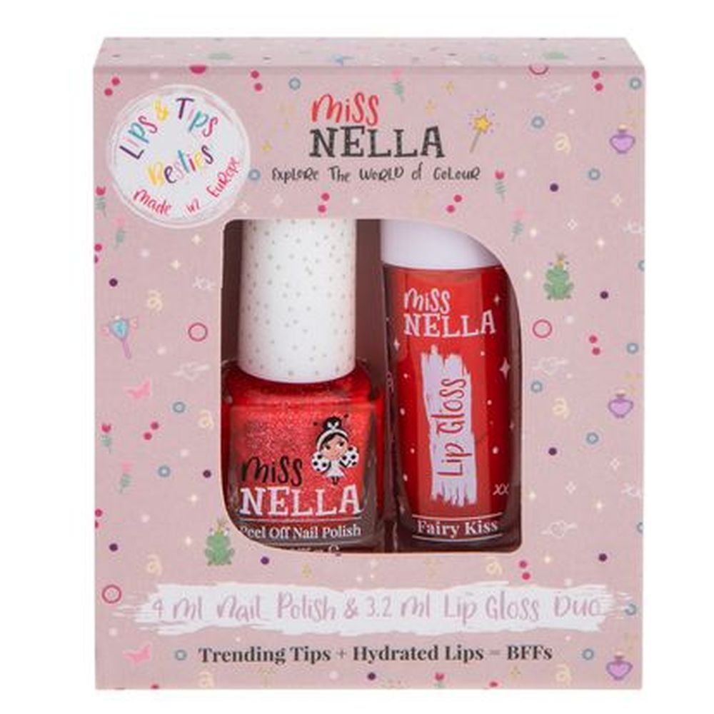 Miss Nella - طلاء أظافر Croco Dazzle و ملمع شفاه Fairy Kiss