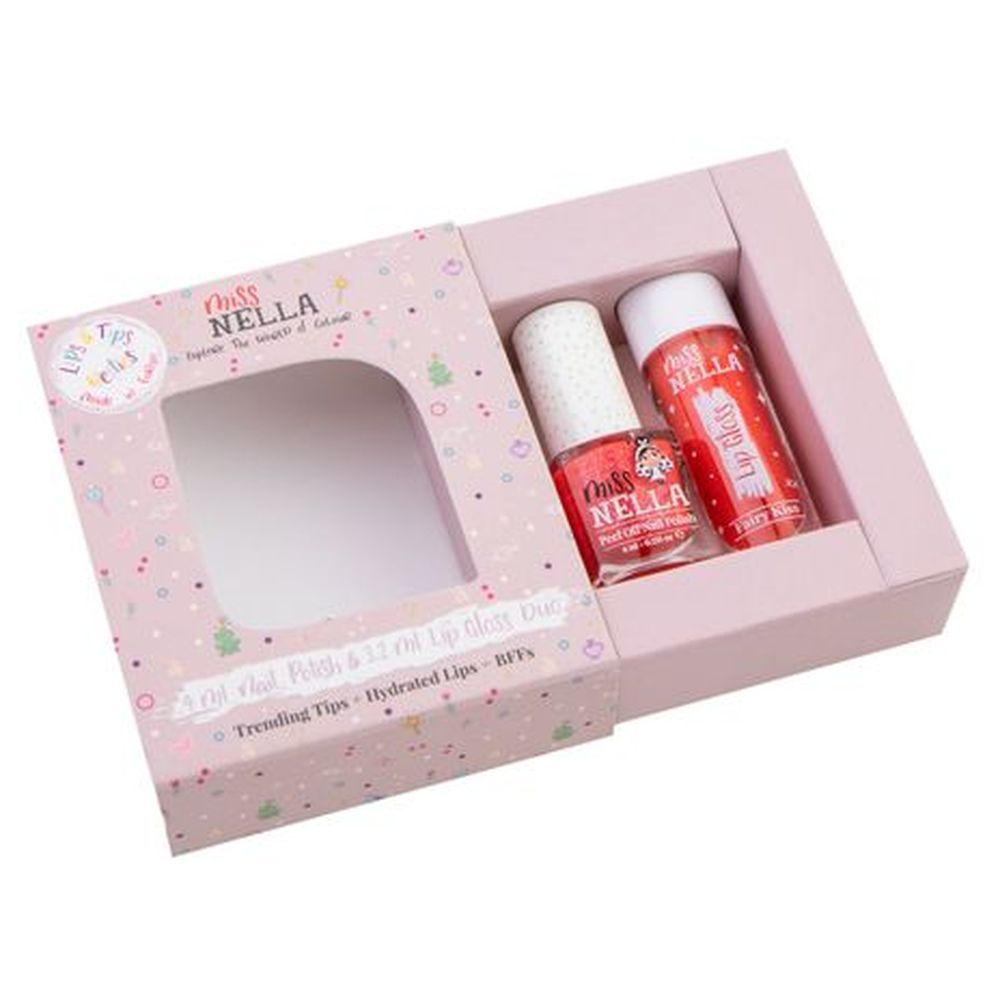 Miss Nella - طلاء أظافر Croco Dazzle و ملمع شفاه Fairy Kiss