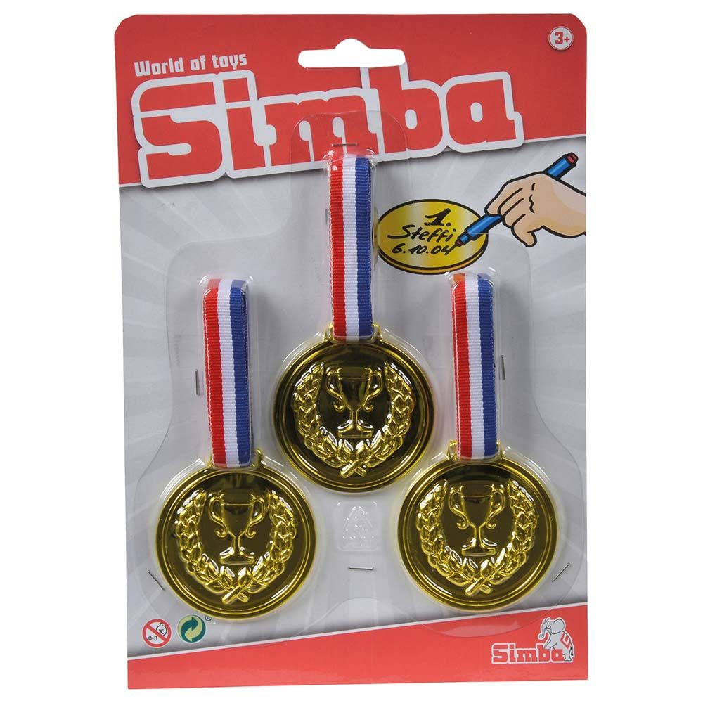 Simba - World Of Toys 3 Pcs Plastic Gold Medal