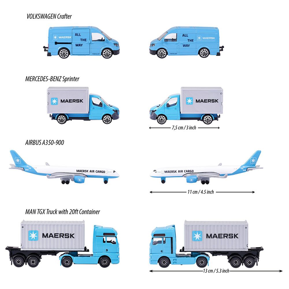 Majorette - Logistic Maersk Giftpack - 4pcs