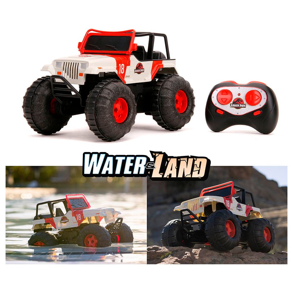 Jada - Jurassic Park Remote Control Sea & Land Jeep 1/16