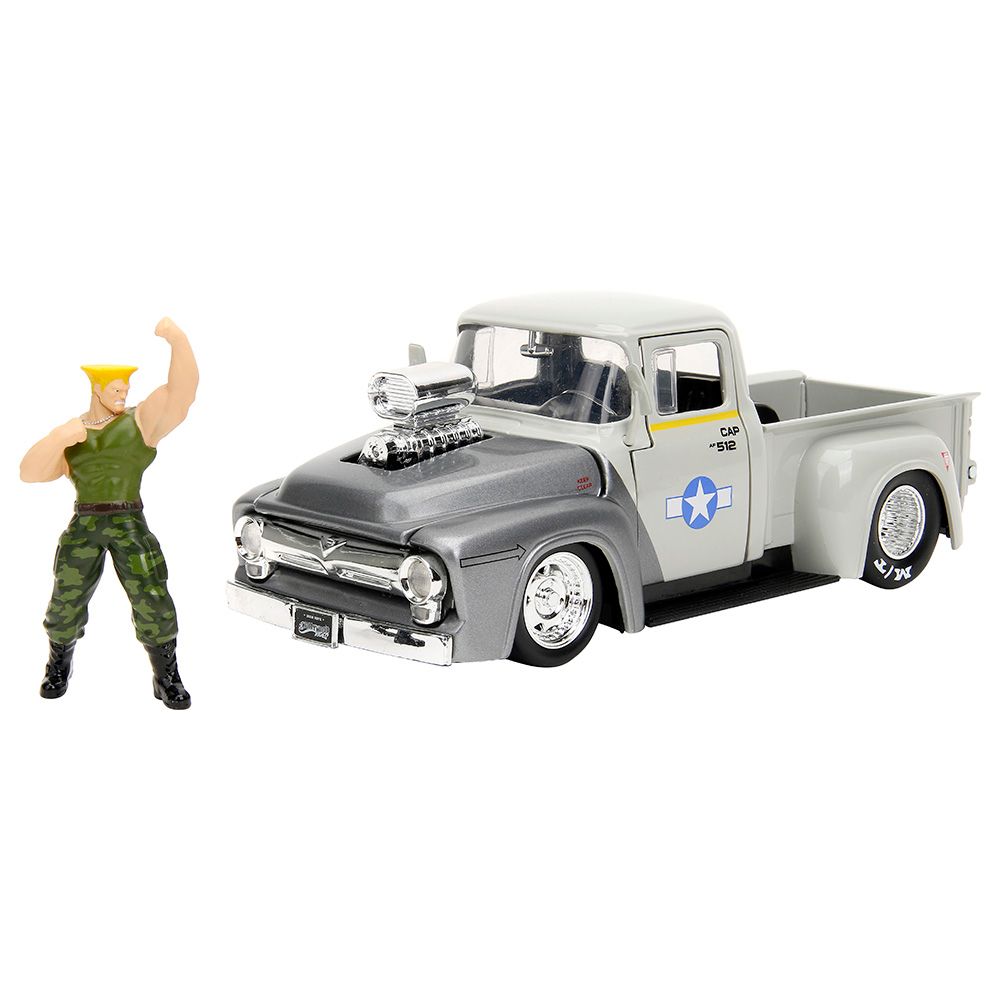 Jada - 1/24 Street Fighter 1956 Ford Pickup w/ Die Cast Guile Figure