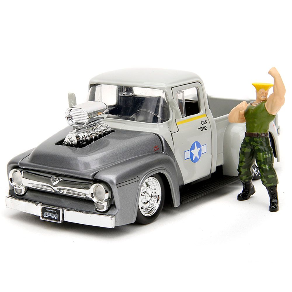 Jada - 1/24 Street Fighter 1956 Ford Pickup w/ Die Cast Guile Figure