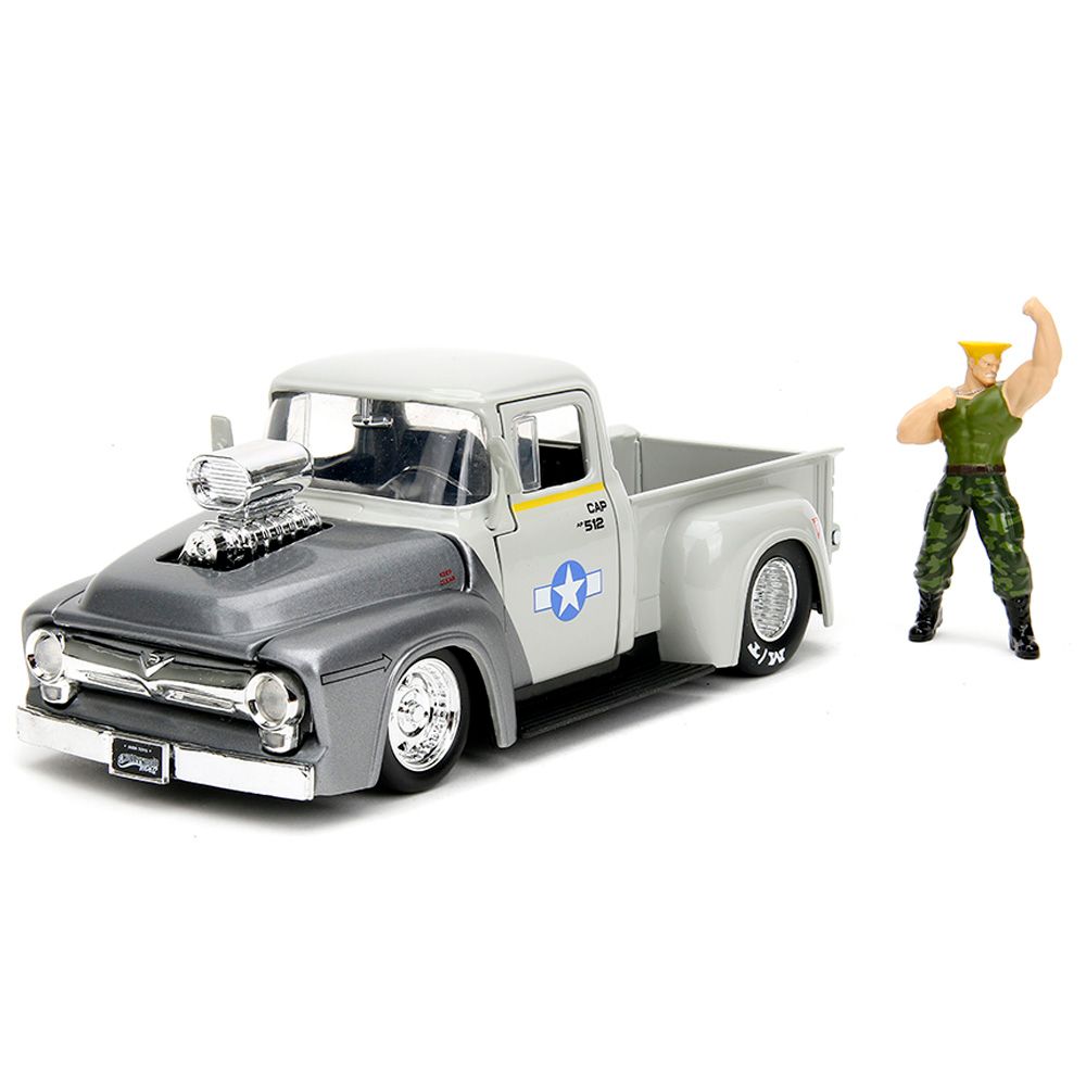 Jada - 1/24 Street Fighter 1956 Ford Pickup w/ Die Cast Guile Figure