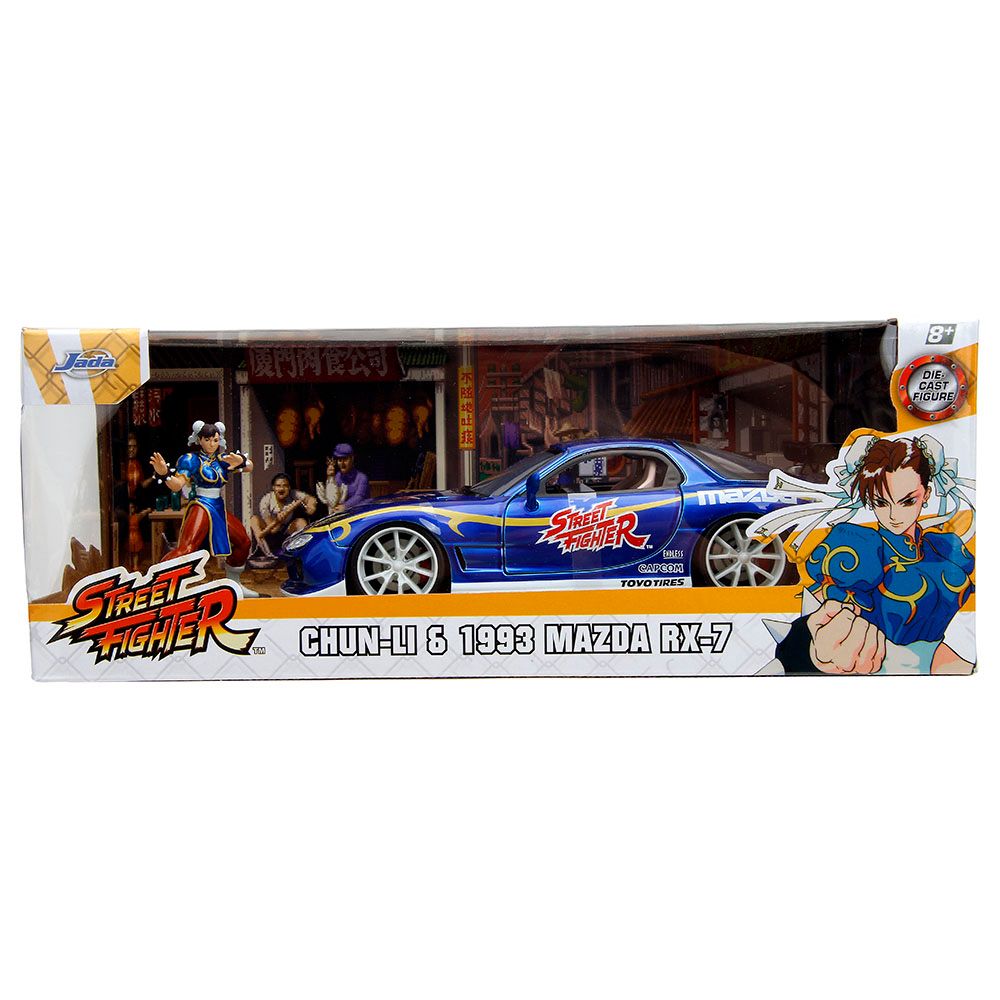 Jada - 1/24 Street Fighter 1993 Mazda Rx7 w/ Die Cast Figure