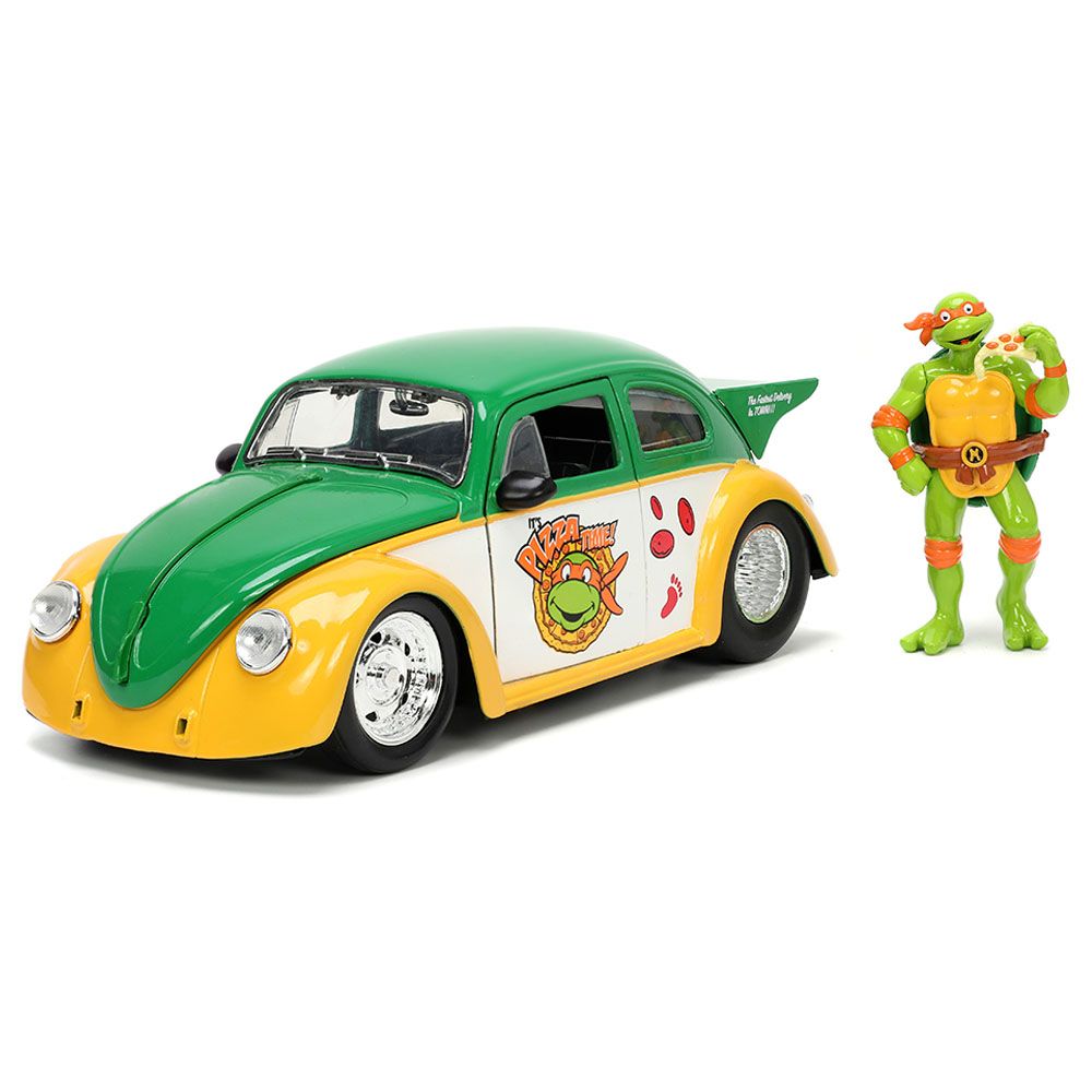 Jada - 1/24 Ninja Turtles Michelangelo w/ 1959 VW Drag Beetle Car