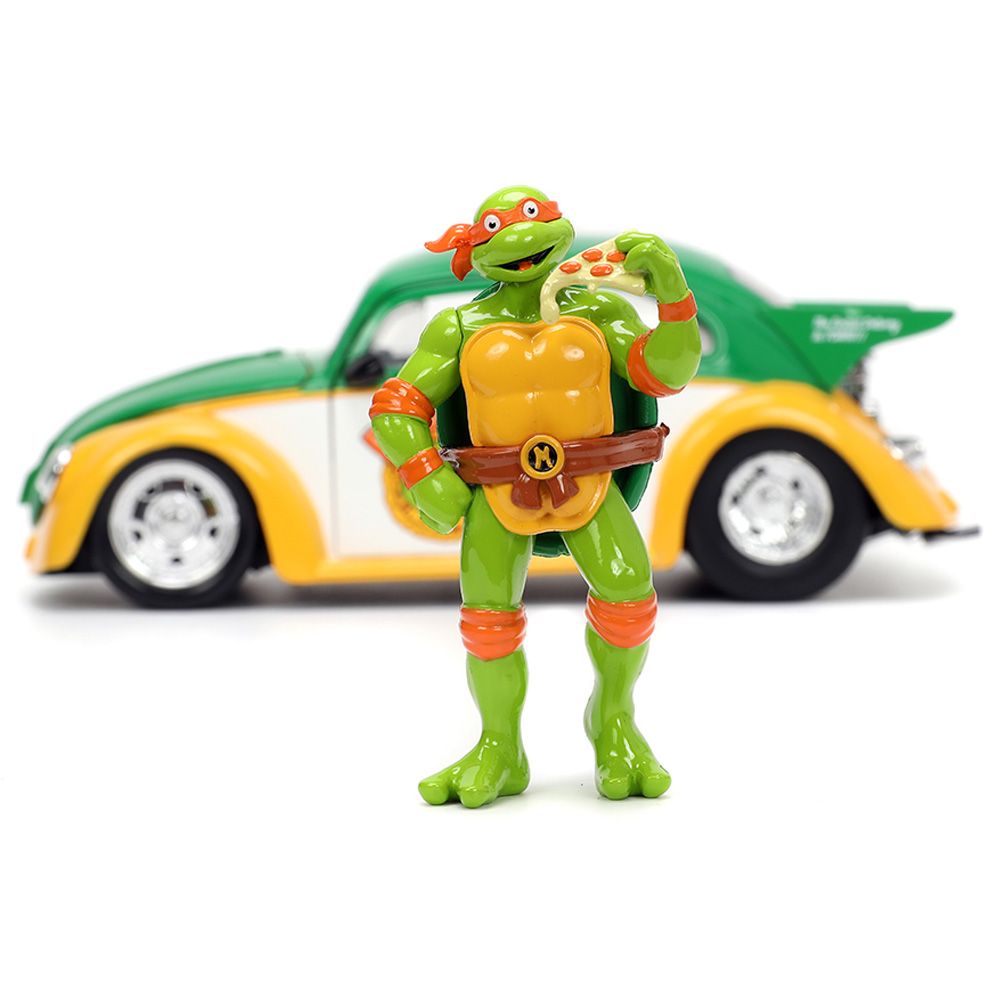 Jada - 1/24 Ninja Turtles Michelangelo w/ 1959 VW Drag Beetle Car