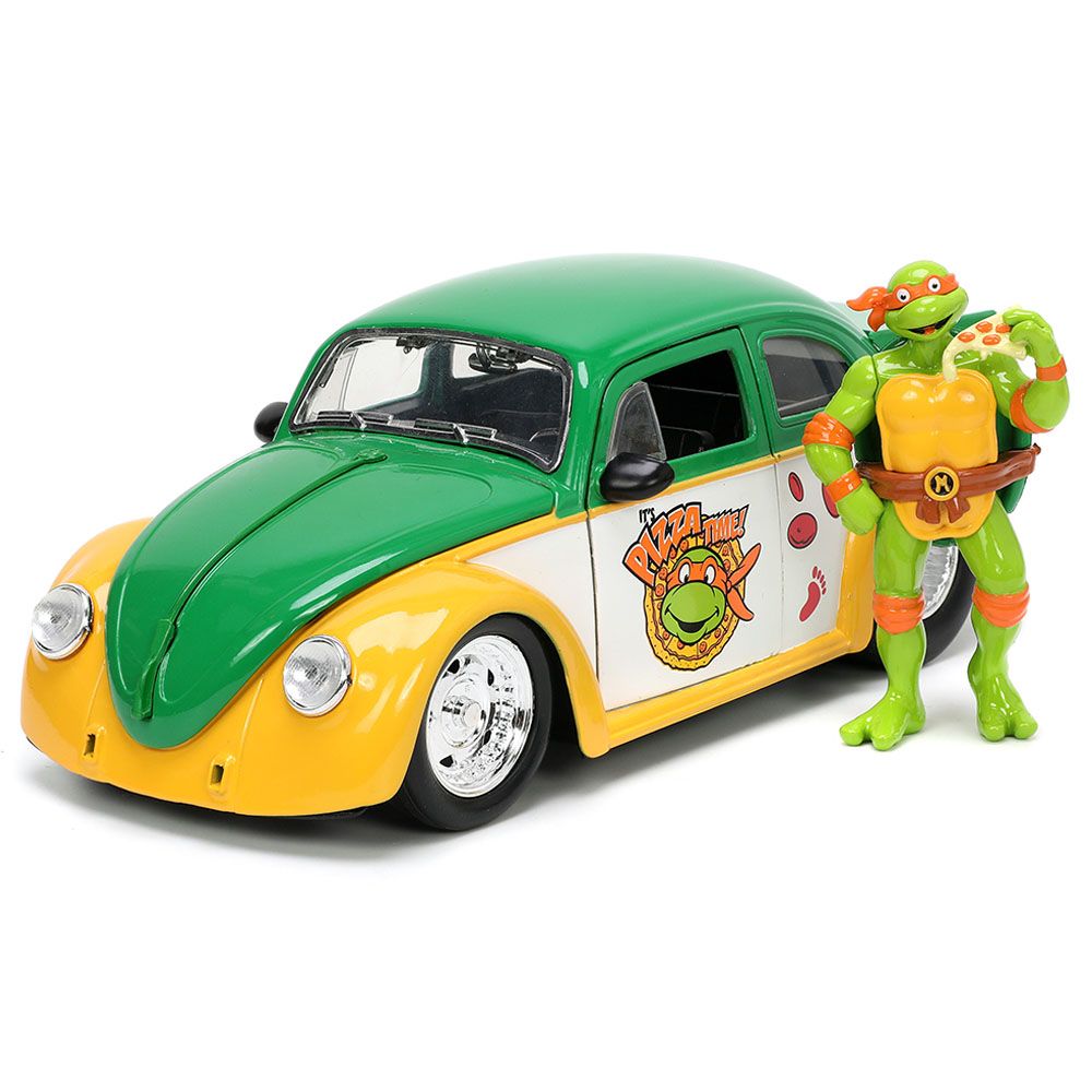 Jada - 1/24 Ninja Turtles Michelangelo w/ 1959 VW Drag Beetle Car