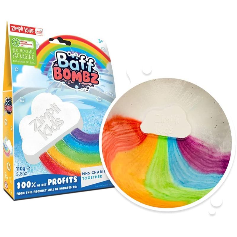 Zimpli Kids - Baff Bomb White Cloud Rainbow Effect