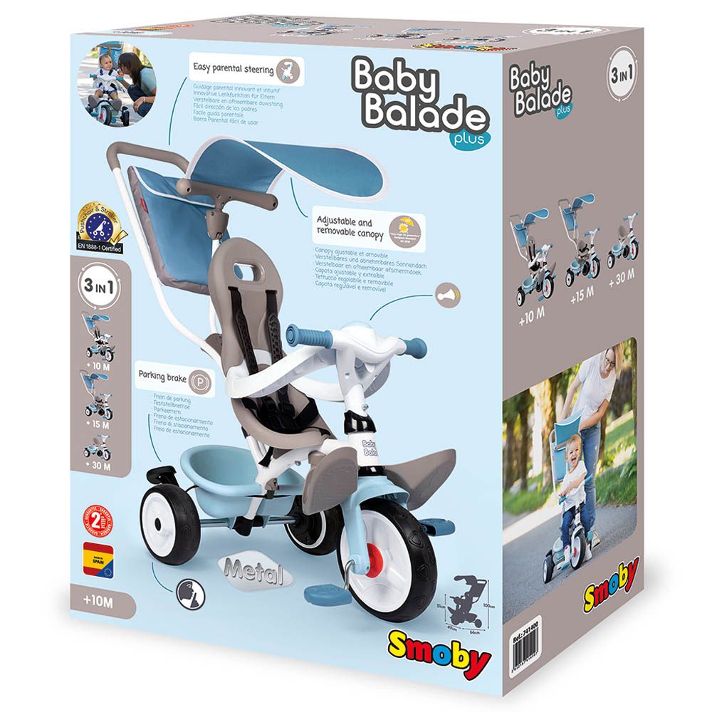 Smoby - Baby Balade Plus Tricycle - Blue