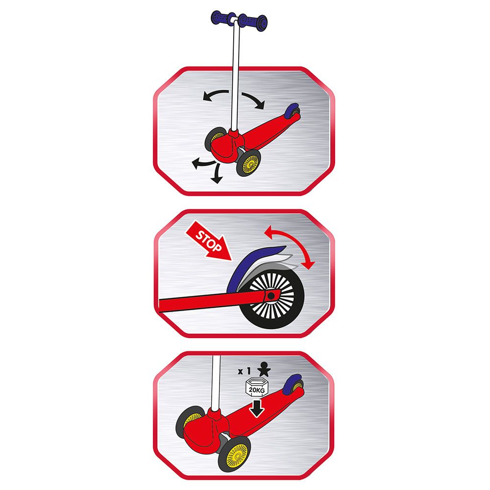 Smoby - Cars 3 Wheel Twist Scooter