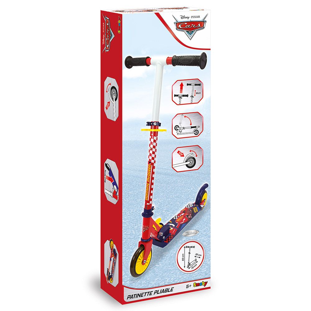 Smoby - Cars 2 Wheel Foldable Scooter