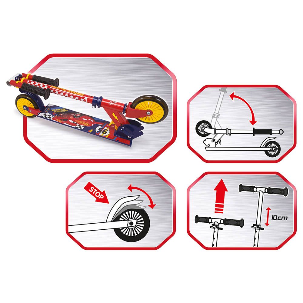 Smoby - Cars 2 Wheel Foldable Scooter