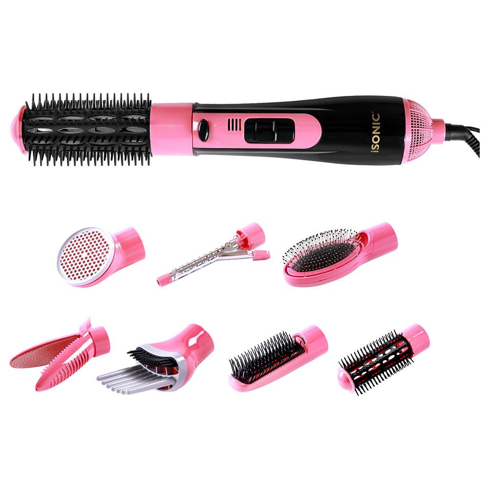 Isonic - 8+1 Hair Styling Set - Black/Pink