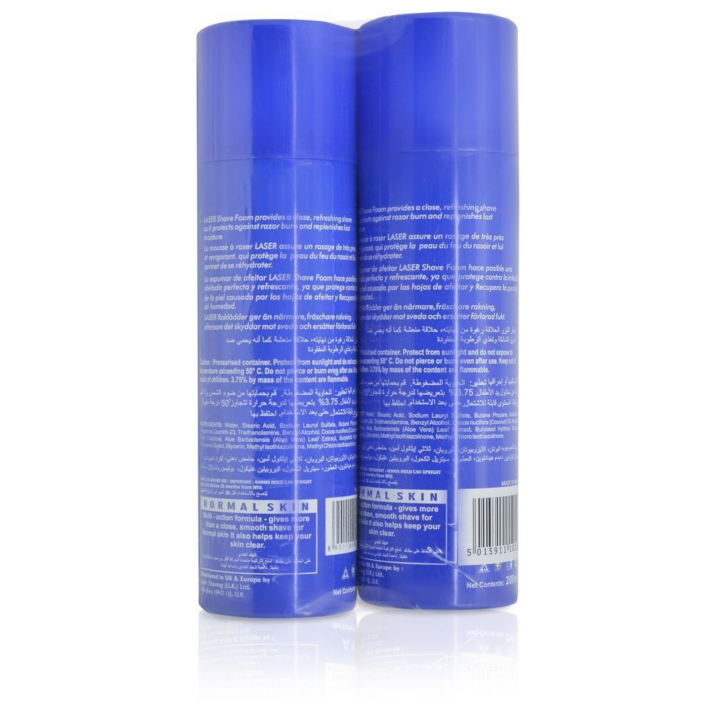 Laser - Sport Shaving Foam Twin Pack 200 ml - Assorted