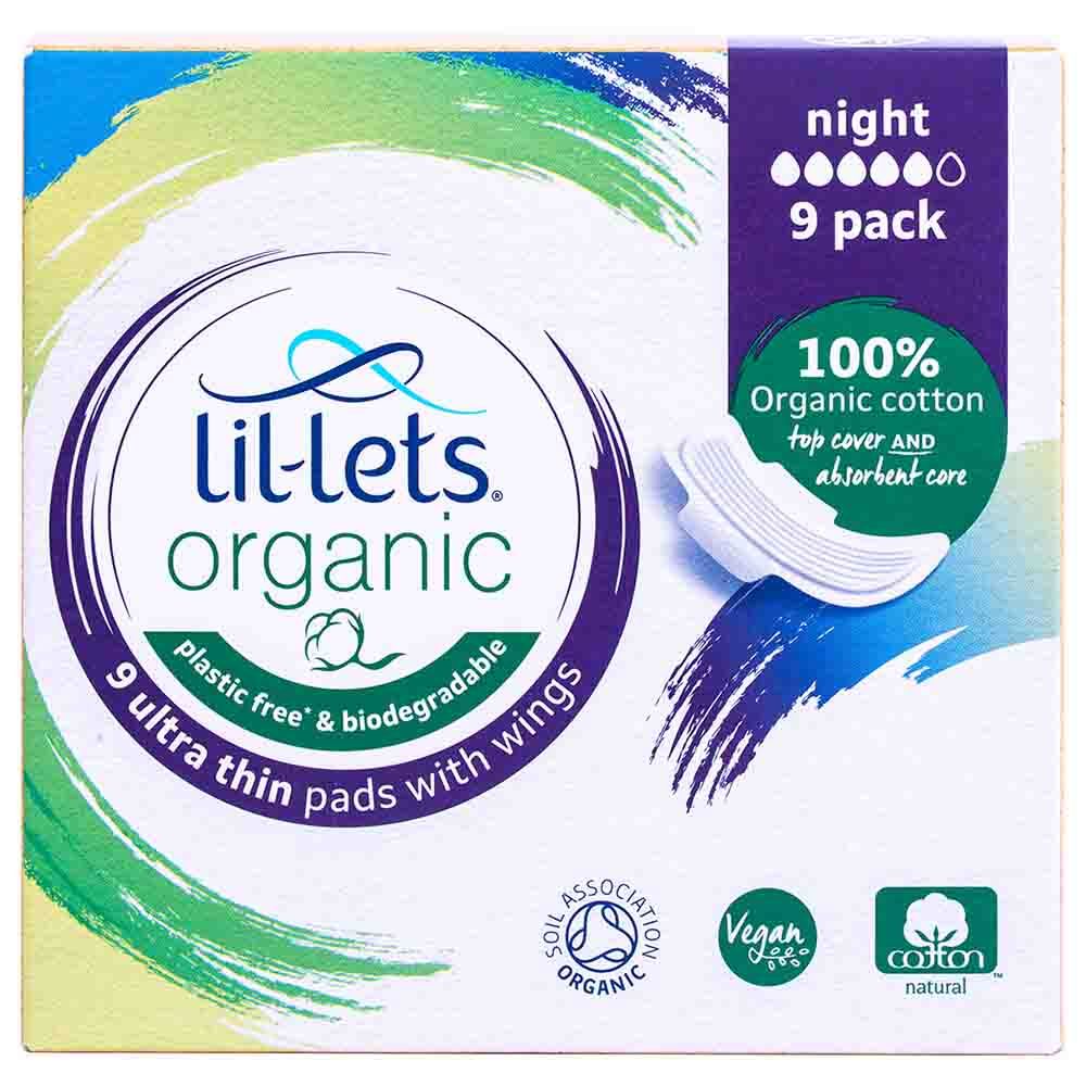 Lil-Lets Organic Pads Night 9pcs