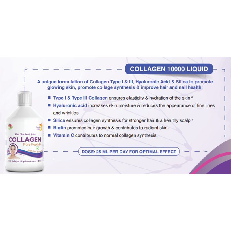 Swedish Nutra - Liquid Collagen 10000 Fish Pure Peptide - 500ml