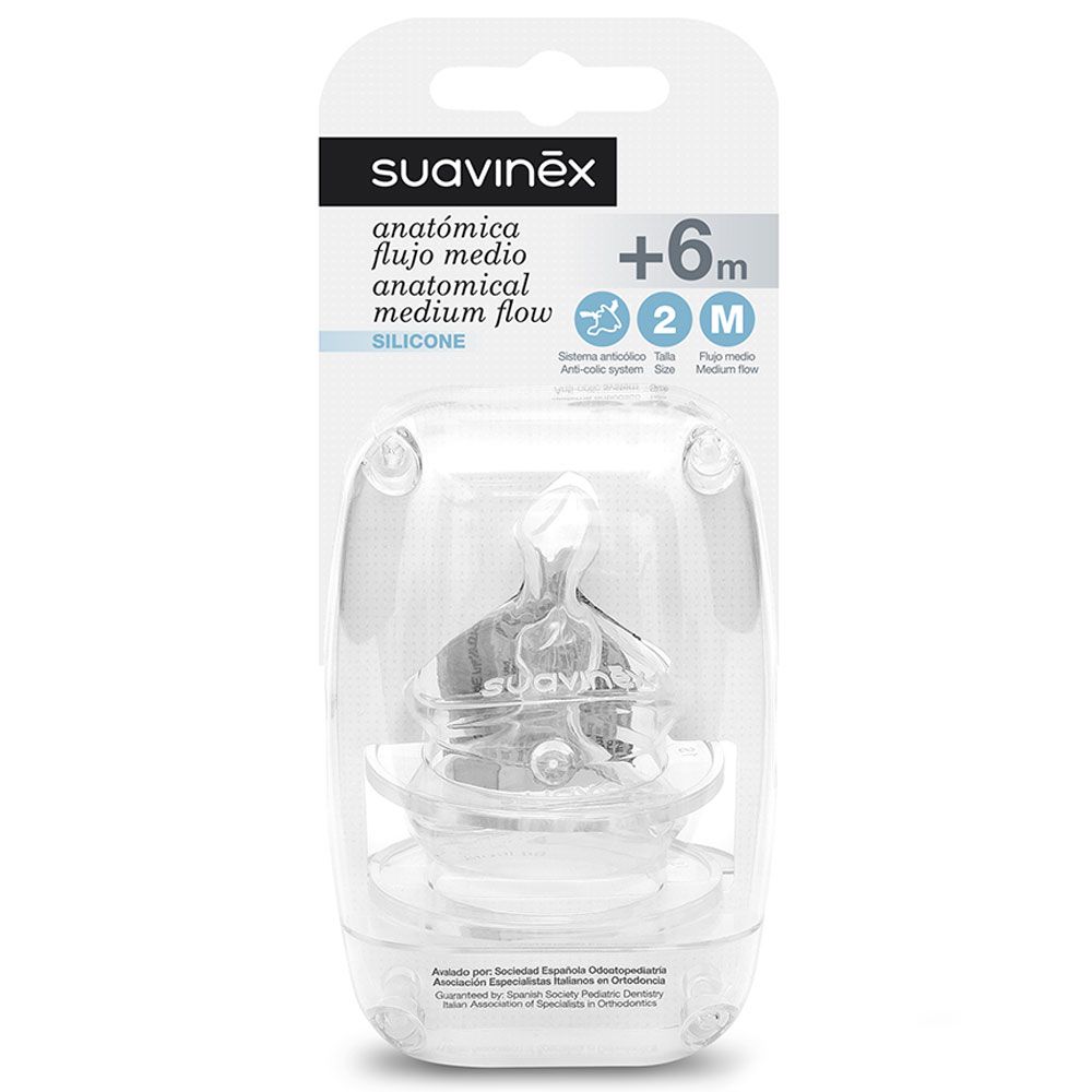 Suavinex Wide Neck Anatomical Silicone Teat S2L 6m+