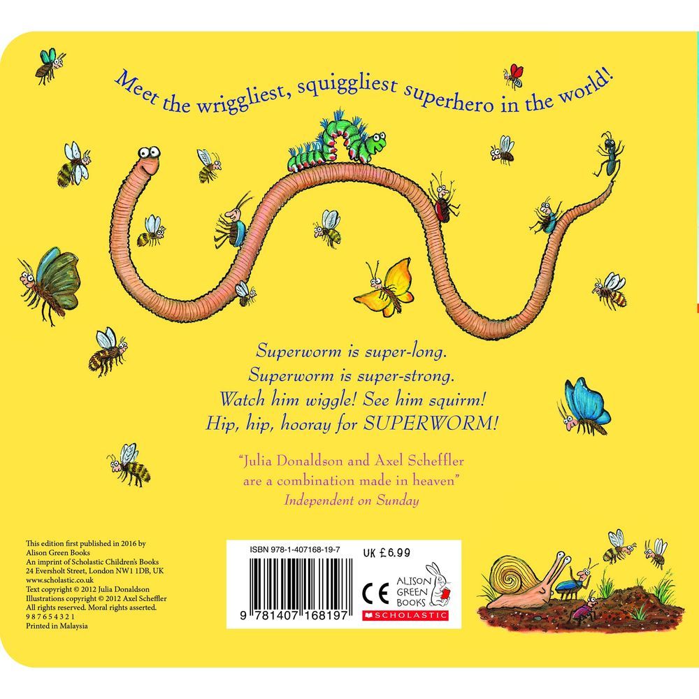 كتاب Superworm Gift Board Book بغلاف مقوى للإهداء