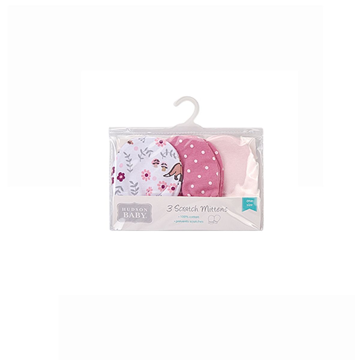 Hudson Childrenswear - 3Pc-Set - Cotton Scratch Mittens - Floral