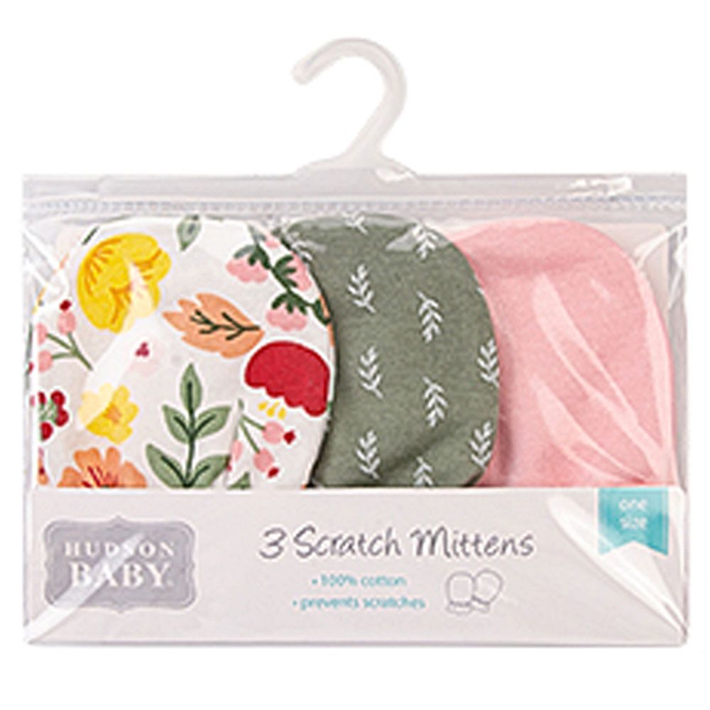 Hudson Childrenswear - Scratch Mittens - Pack of 3 - Botanical