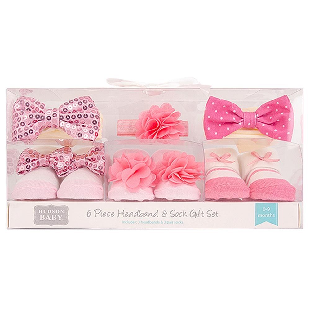 Hudson Childrenswear - 6-Pk Headband & Booties Set - Coral