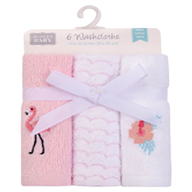 Hudson Childrenswear - Terry Washcloths - Pack Of 6 - Flamingo