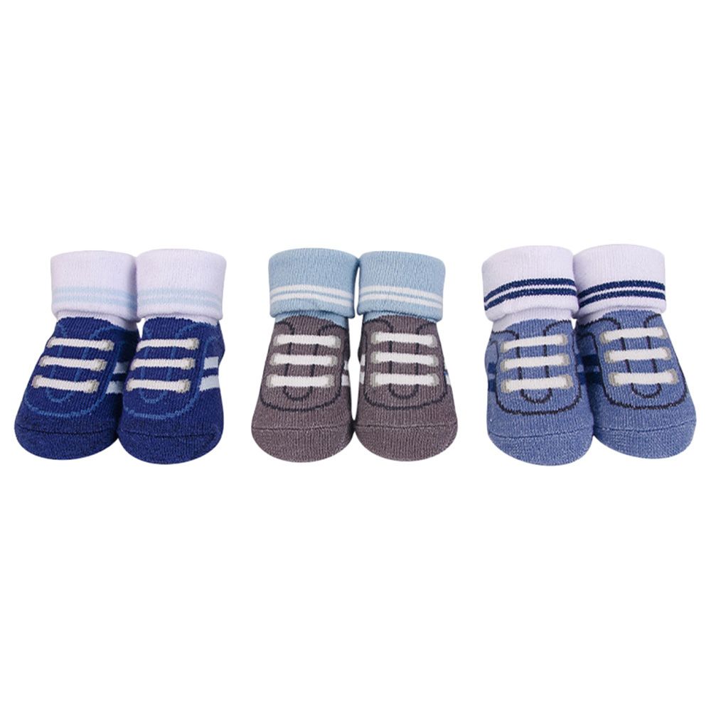 Hudson Childrenswear - 3-Pk Socks Gift Set - Blue Sneaker