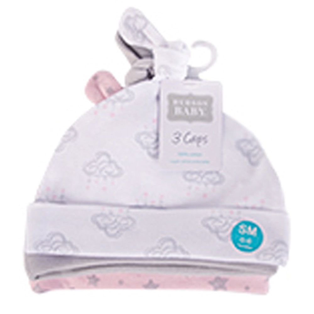 Hudson Childrenswear - Knot Hats - Pack of 3 - Pink Clouds