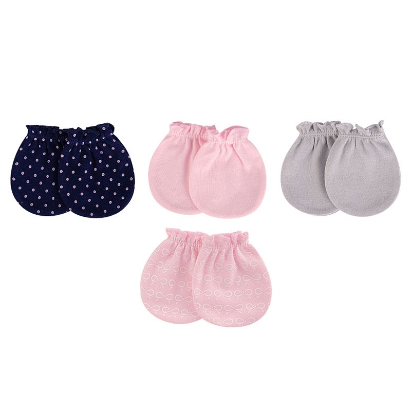 Hudson Childrenswear - Scratch Cotton Mittens Pack of 4 Pink