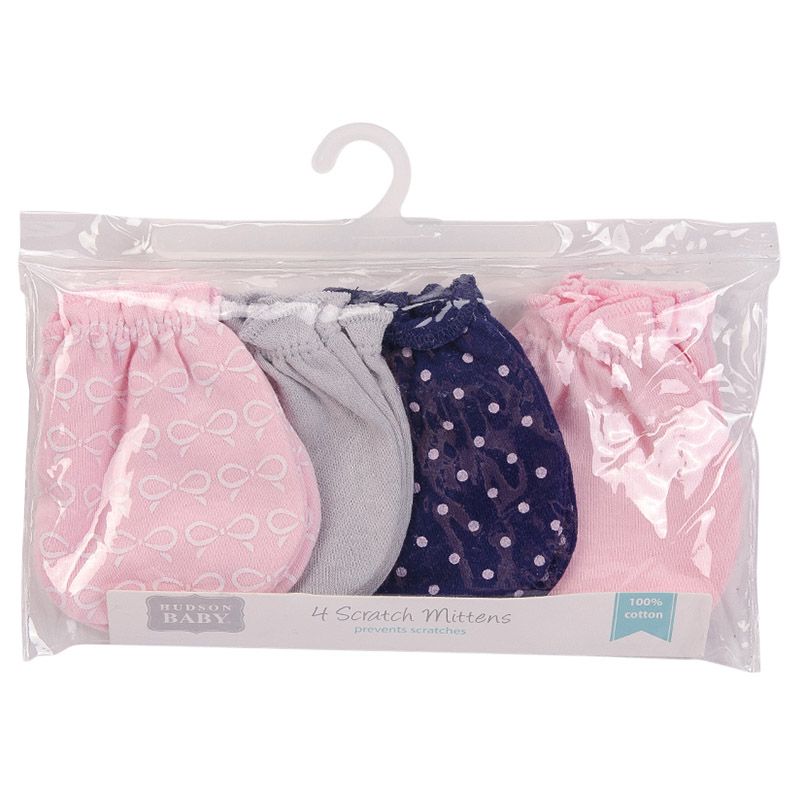 Hudson Childrenswear - Scratch Cotton Mittens Pack of 4 Pink