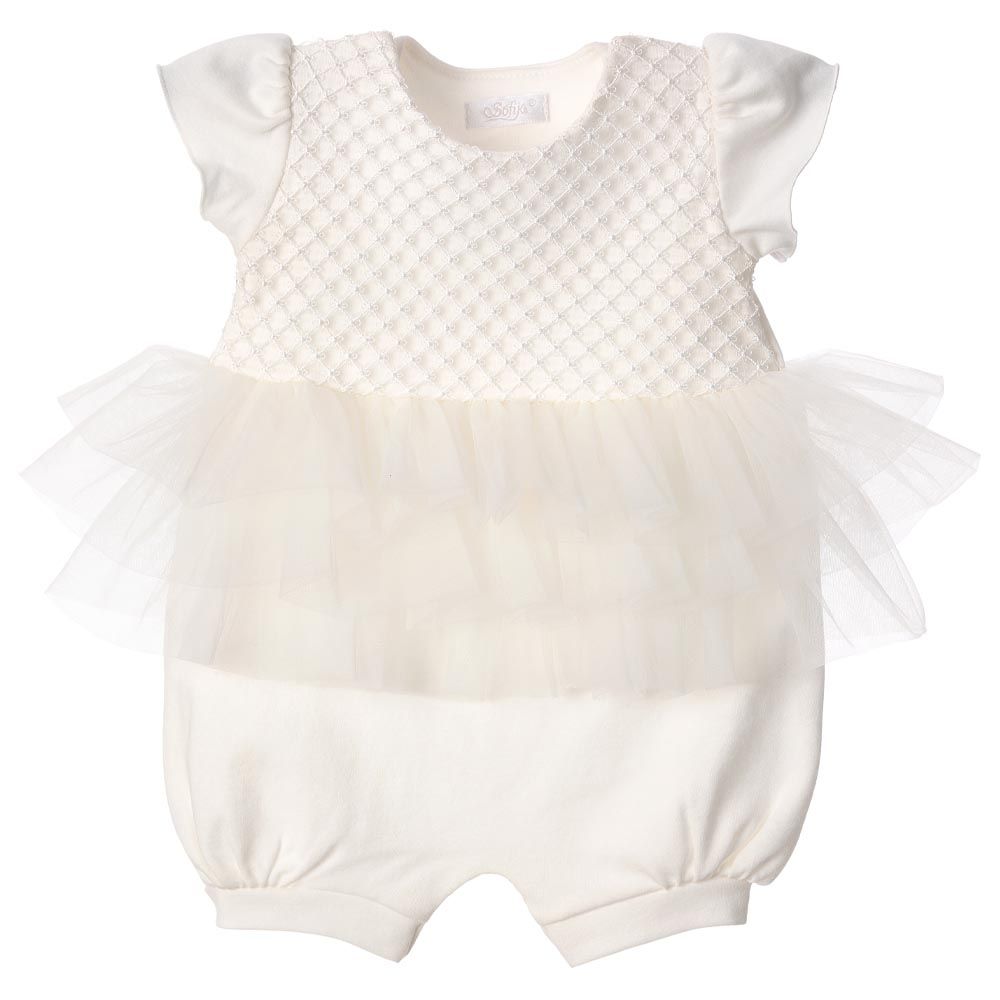 Sofija - Shorty Selena Romper - Ivory