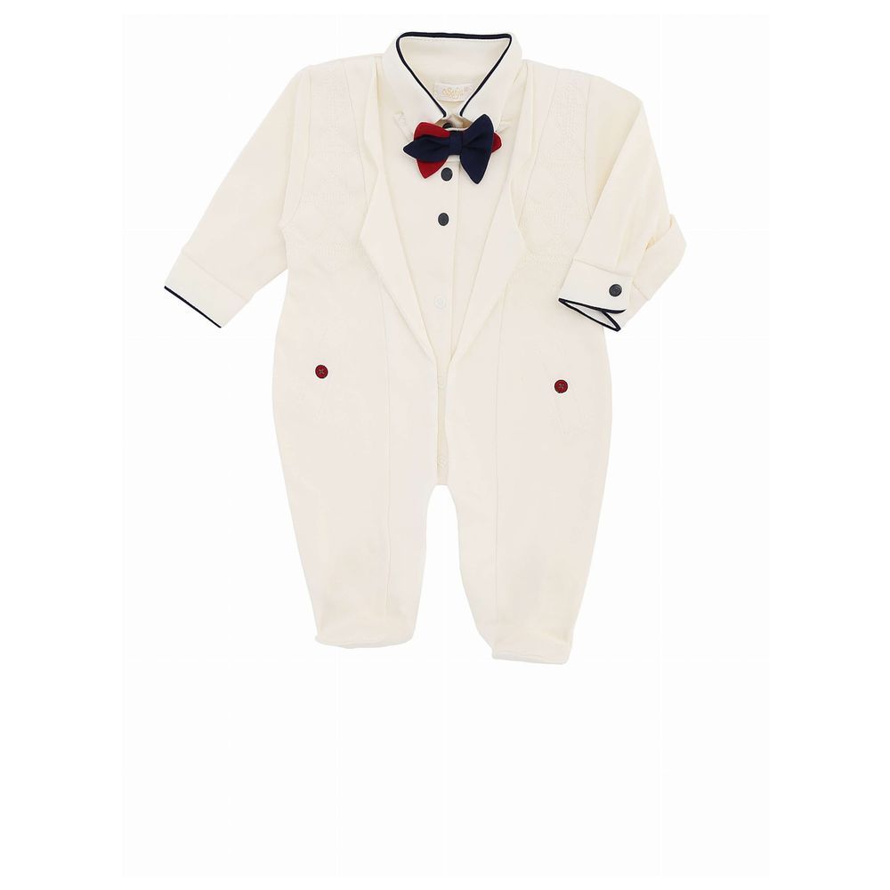 Sofija - Justys Occasion Wear Tuxedo Babygrow - Ivory