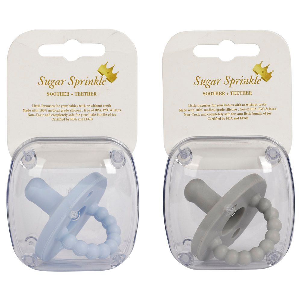 Sugar Sprinkle - 2-Pk Blueberry & Earl Grey Pacifier & Teether