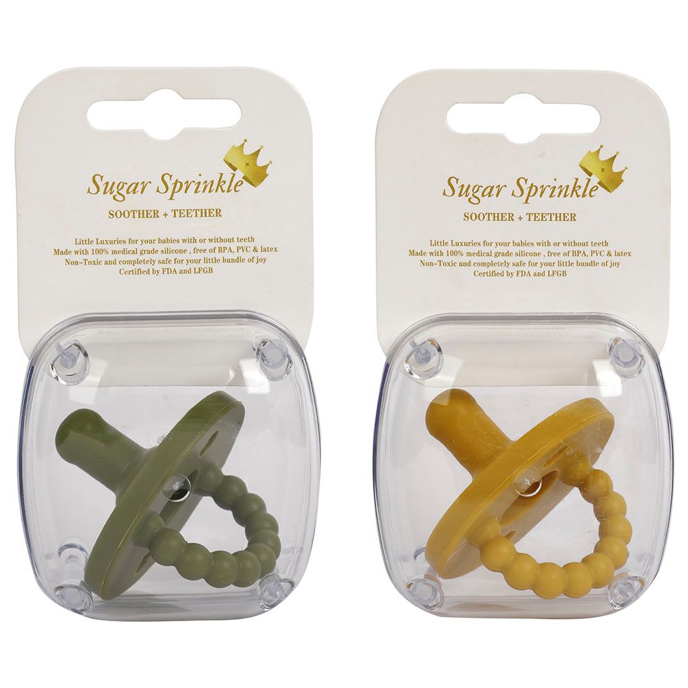 Sugar Sprinkle - 2-Pk Creme Brulee & Pistachio Pacifier & Teether