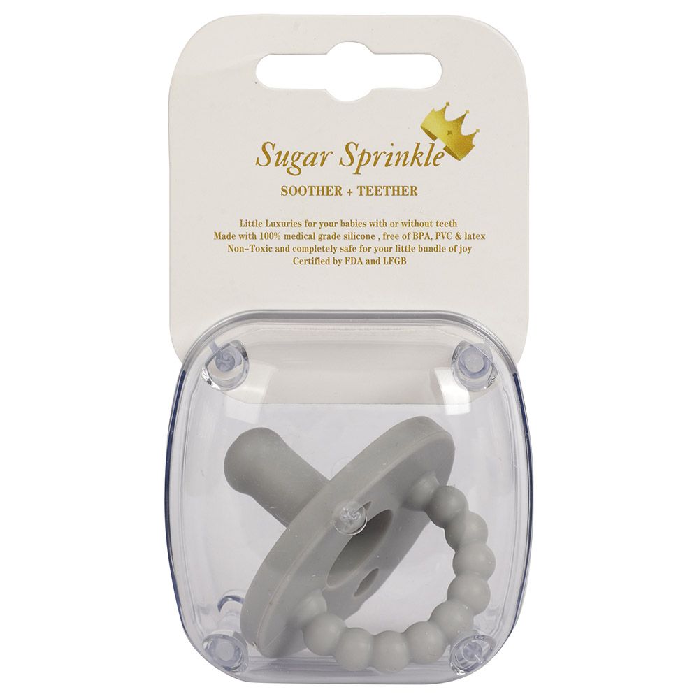 Sugar Sprinkle - Earl Grey Pacifier & Teether - Light Grey