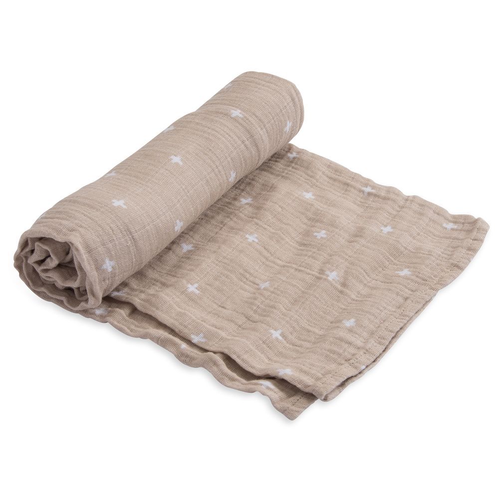 Little Unicorn - Cotton Muslin Swaddle Single - Taupe Cross