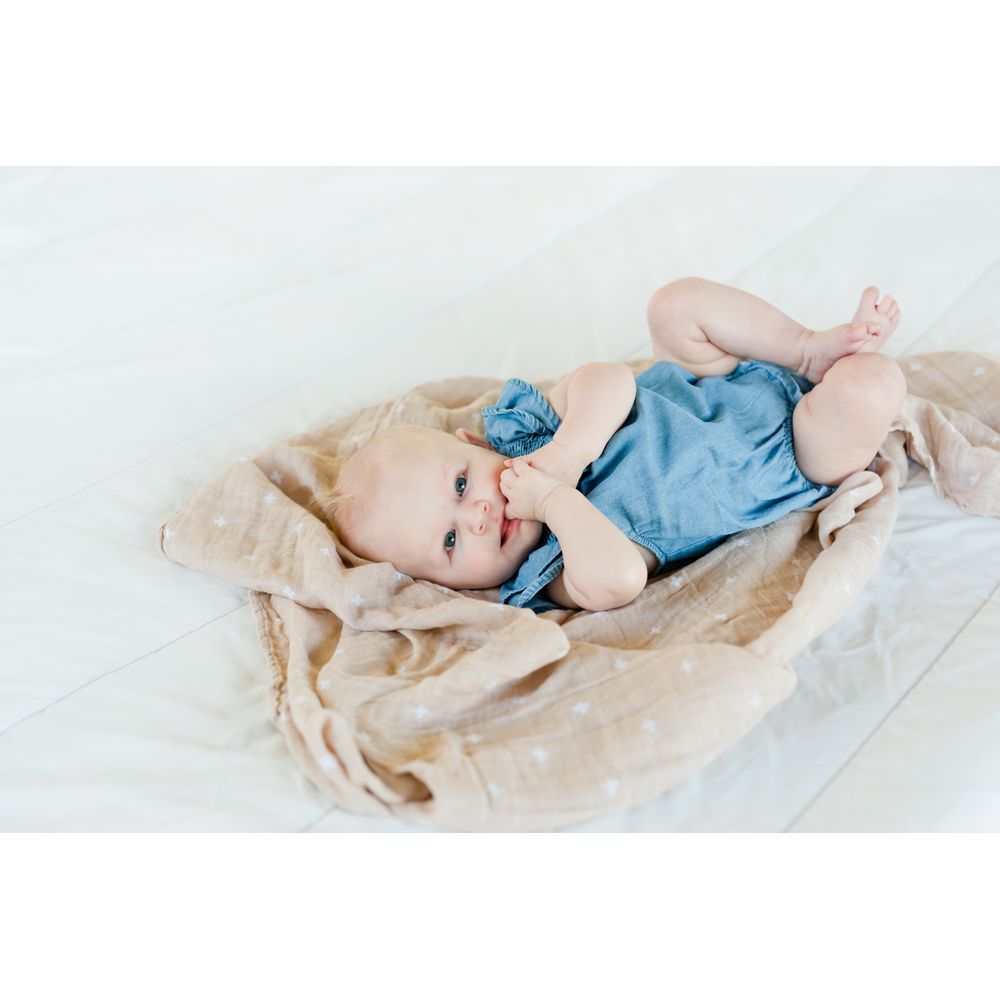 Little Unicorn - Cotton Muslin Swaddle Single - Taupe Cross