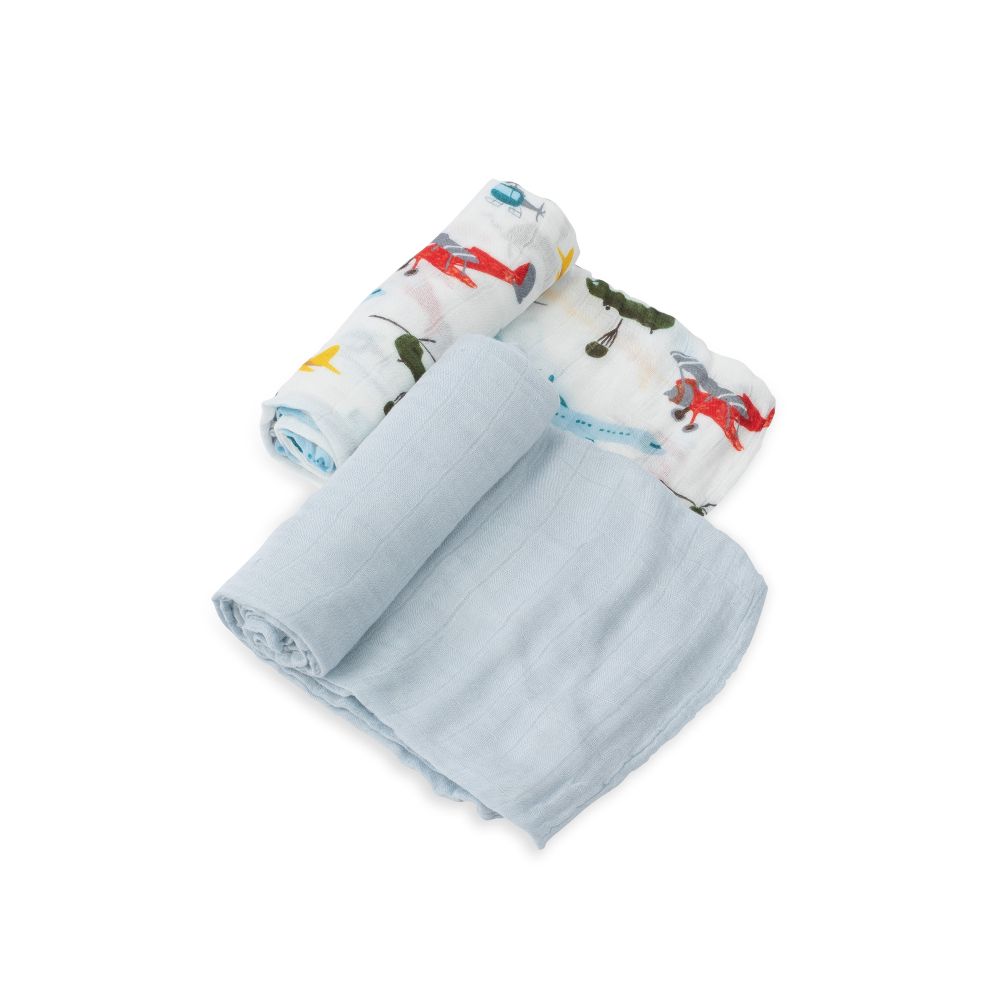 Little Unicorn - Deluxe Muslin Swaddle Pack of 2 - Air Show