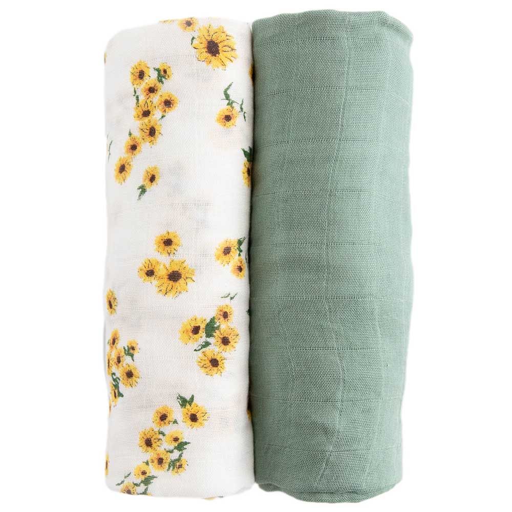 Little Unicorn - Muslin Swaddle - Pack of 2 - Ditsy Sunflower