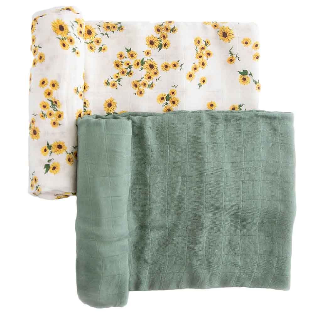 Little Unicorn - Muslin Swaddle - Pack of 2 - Ditsy Sunflower