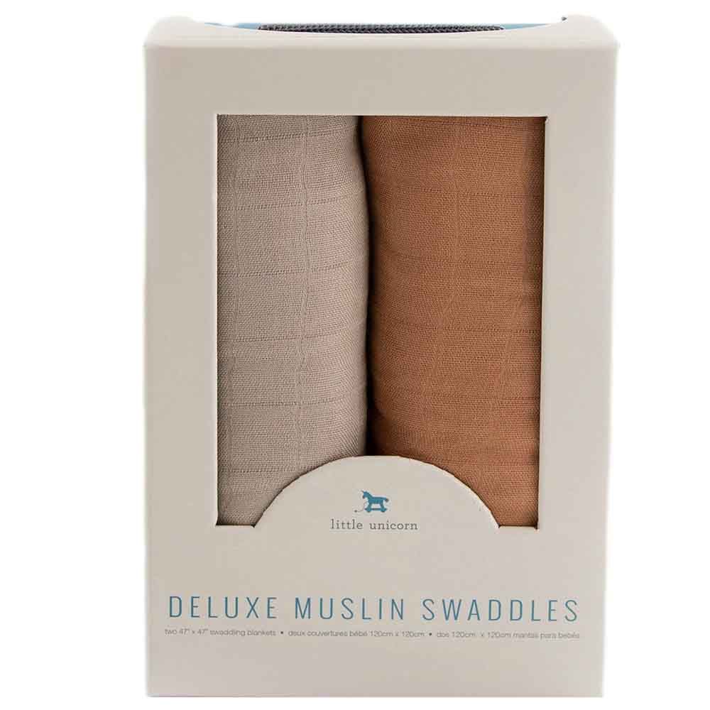 Little Unicorn - Muslin Swaddle - Pack of 2 - Caramel