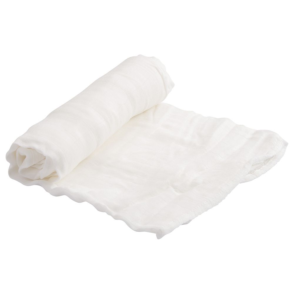 Little Unicorn - Deluxe Muslin Swaddle Single - Plain White