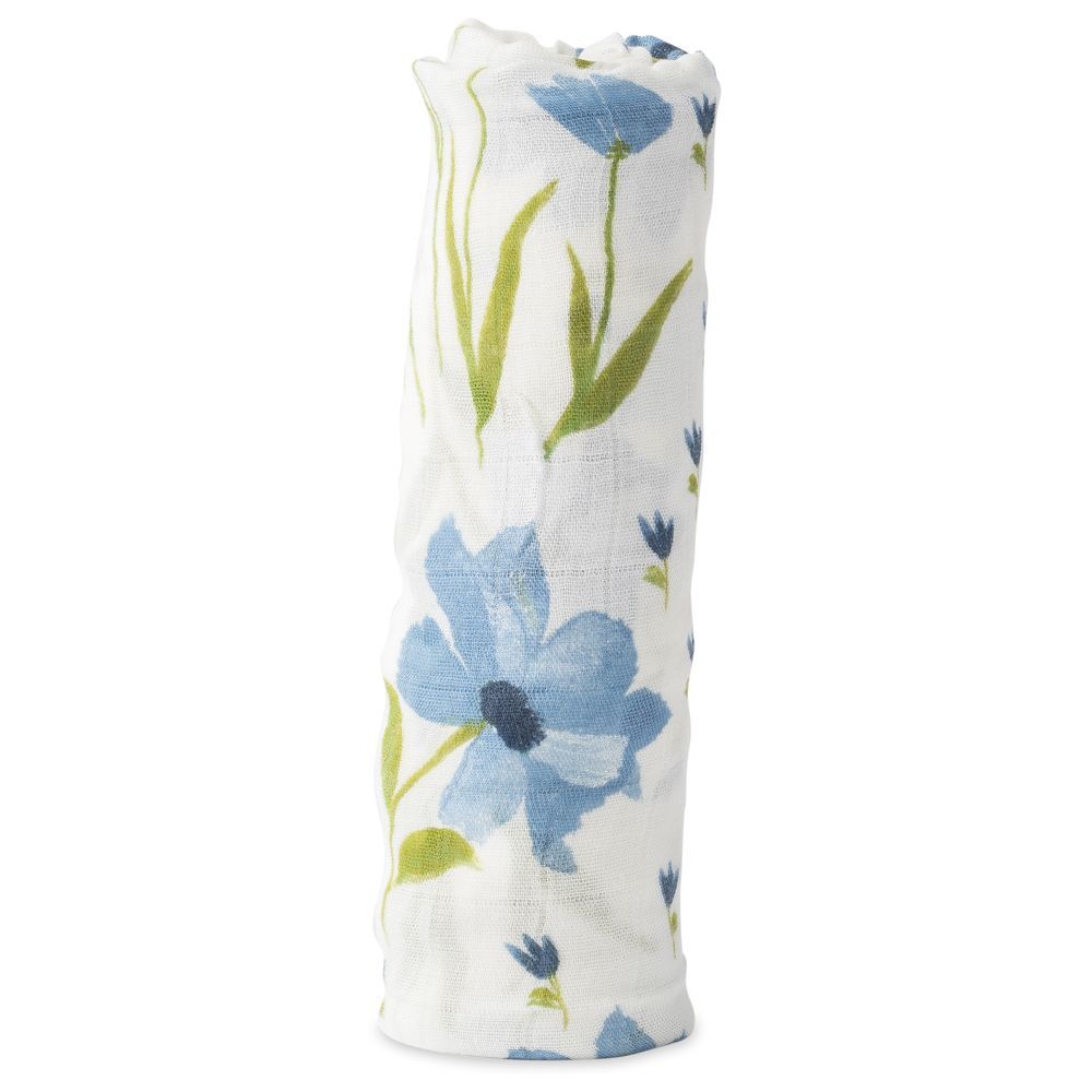 Little Unicorn - Bamboo Deluxe Swaddle - Blue Windflower