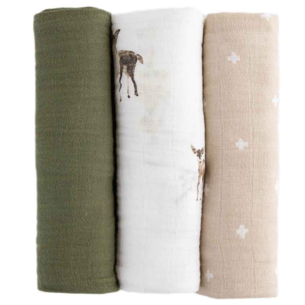 Little Unicorn - Muslin Swaddle - Pack of 3 - Oh Deer 2