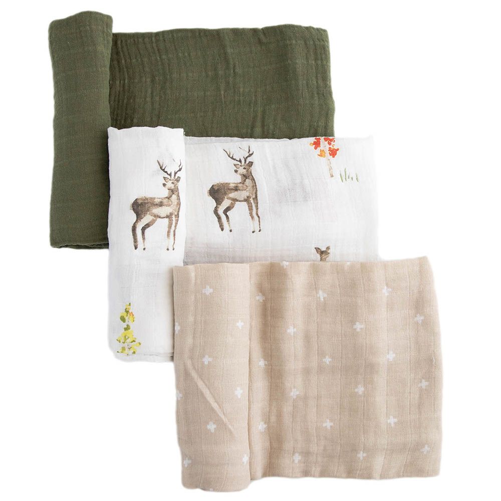 Little Unicorn - Muslin Swaddle - Pack of 3 - Oh Deer 2